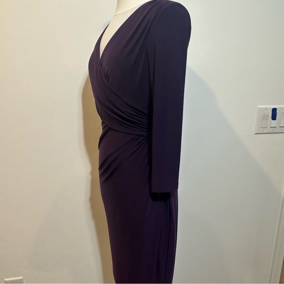👗 Lauren Ralph Lauren deep purple Wrap-Style Sheath Dress | Size 4 👗 - Picture 4 of 7